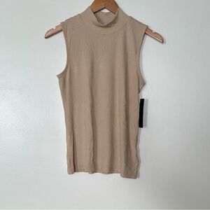 Rachel Zoe Sleeveless Mock Neck Top Size Medium Pima Cotton Modal Blend Minimal